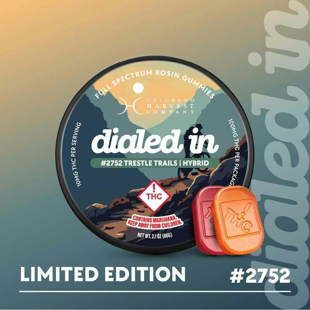 100mg - Trestle Trails #2752 - Rosin Gummies (10pk) | Dialed In Gummies - Rosin Gummies