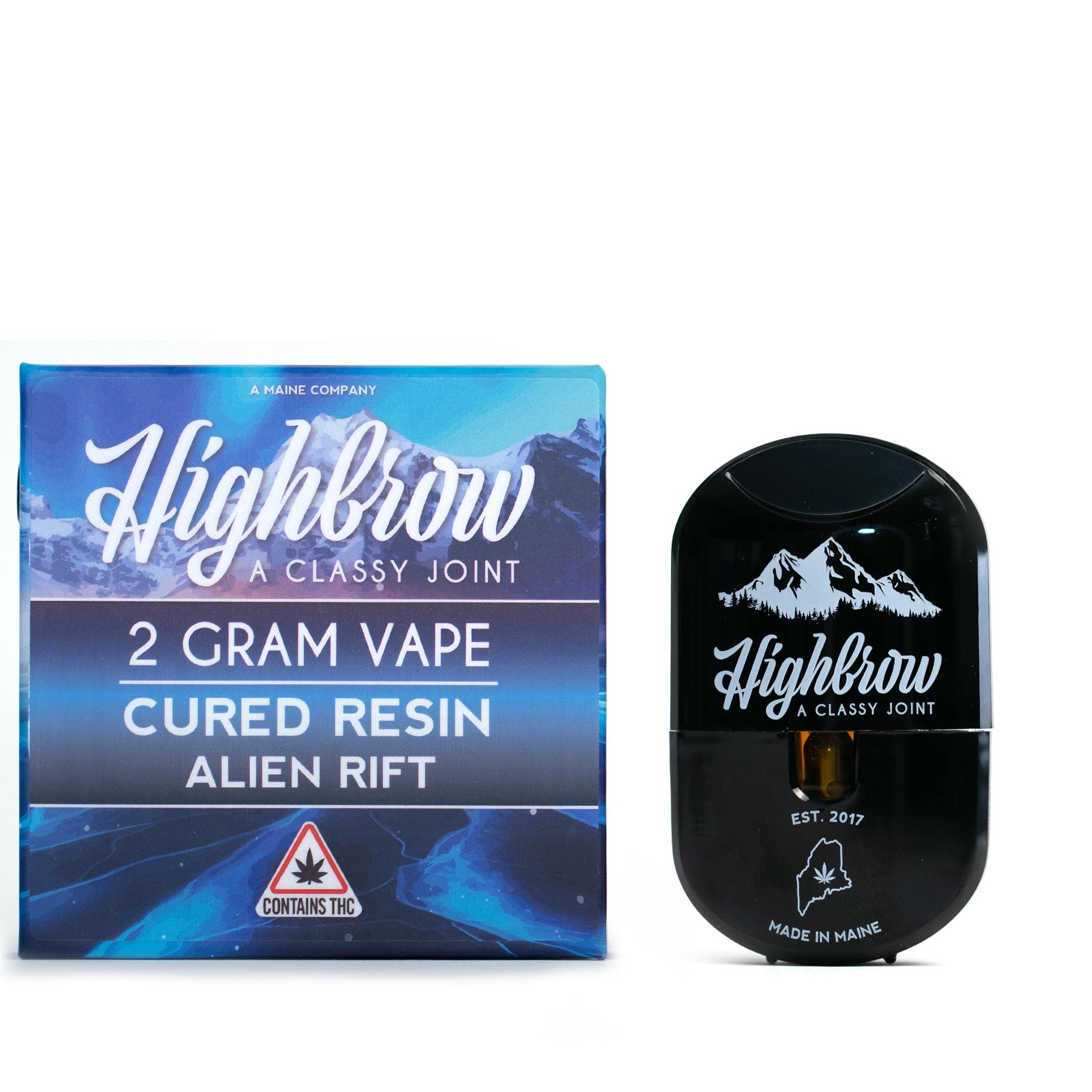 Highbrow | Alien Rift | Cured Resin | 2g Dispsoable Vape.