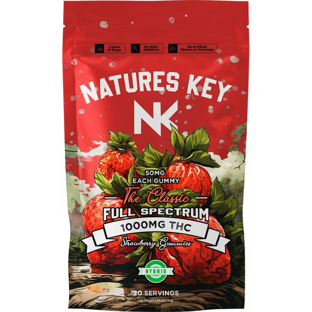 1000mg THC Strawberry - Gummies | Nature Keys