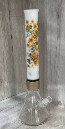 Prism Vintage Floral Single Stack Glass Bong