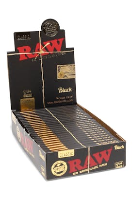 Raw Black 1 1/4 Size Classic Rolling Papers