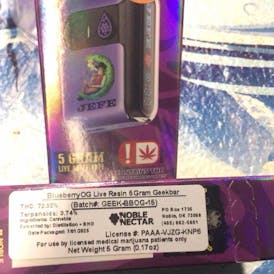 JEFE - 5G Blueberry OG Live Resin Geekbar