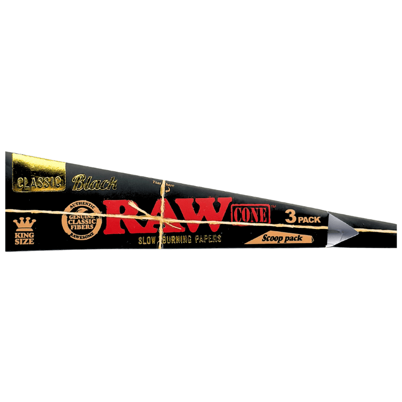 Raw Papers - Black King Size Cones 3pk - Accessories