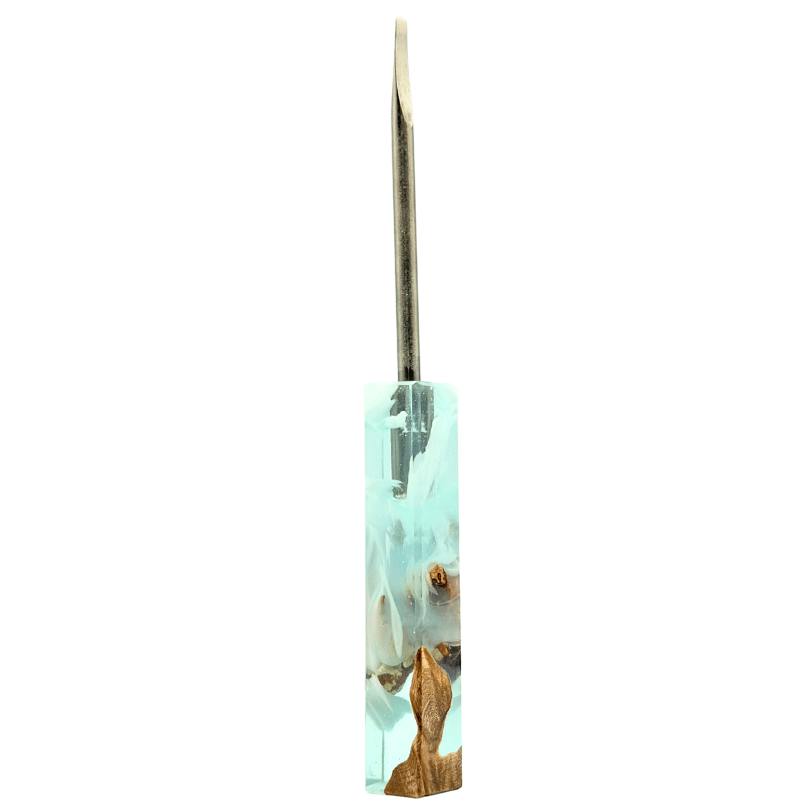 Dunkin Dabbers - Full Size 6 1/8 Pourcasso Resin + Burl - Dab Tool