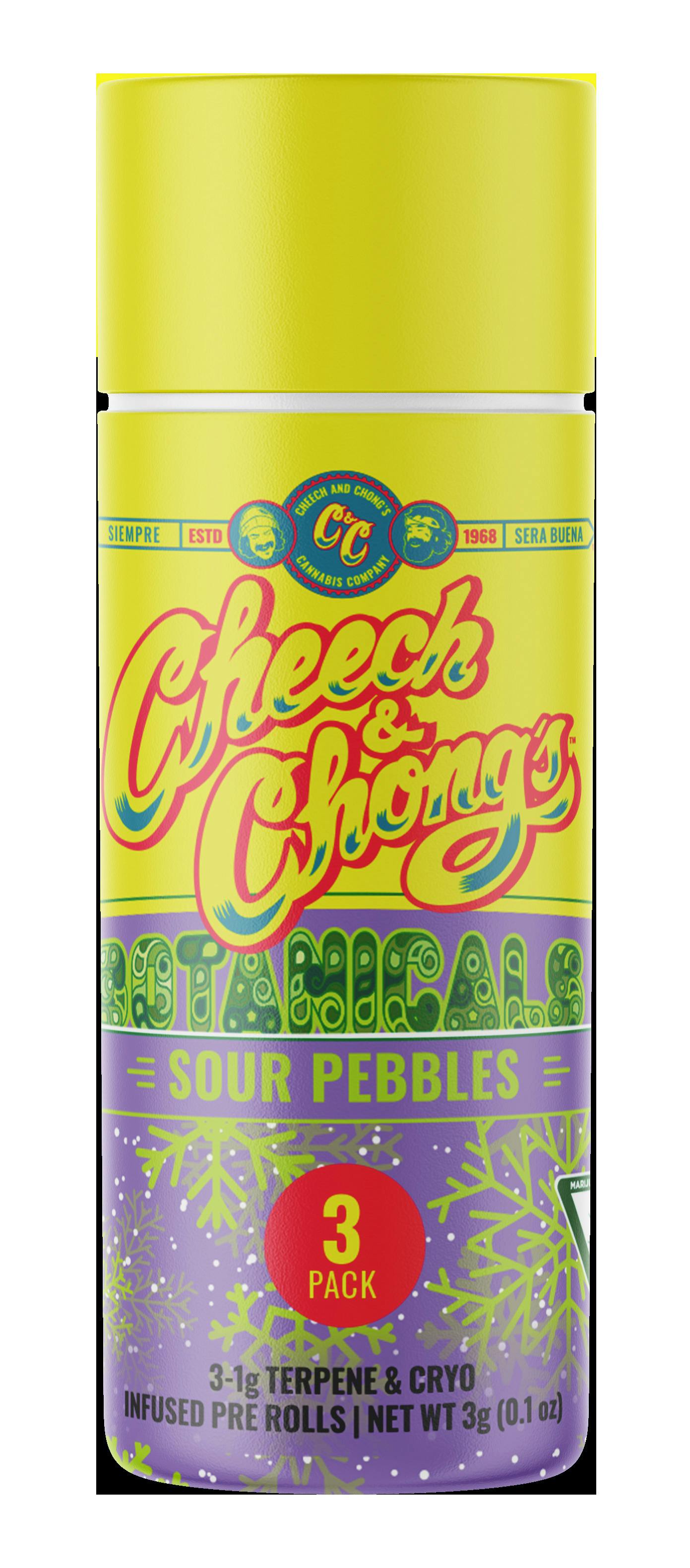 Cheech & Chong | Sour Pebbles (H) | 3pk Cryo Infused Pre-Rolls