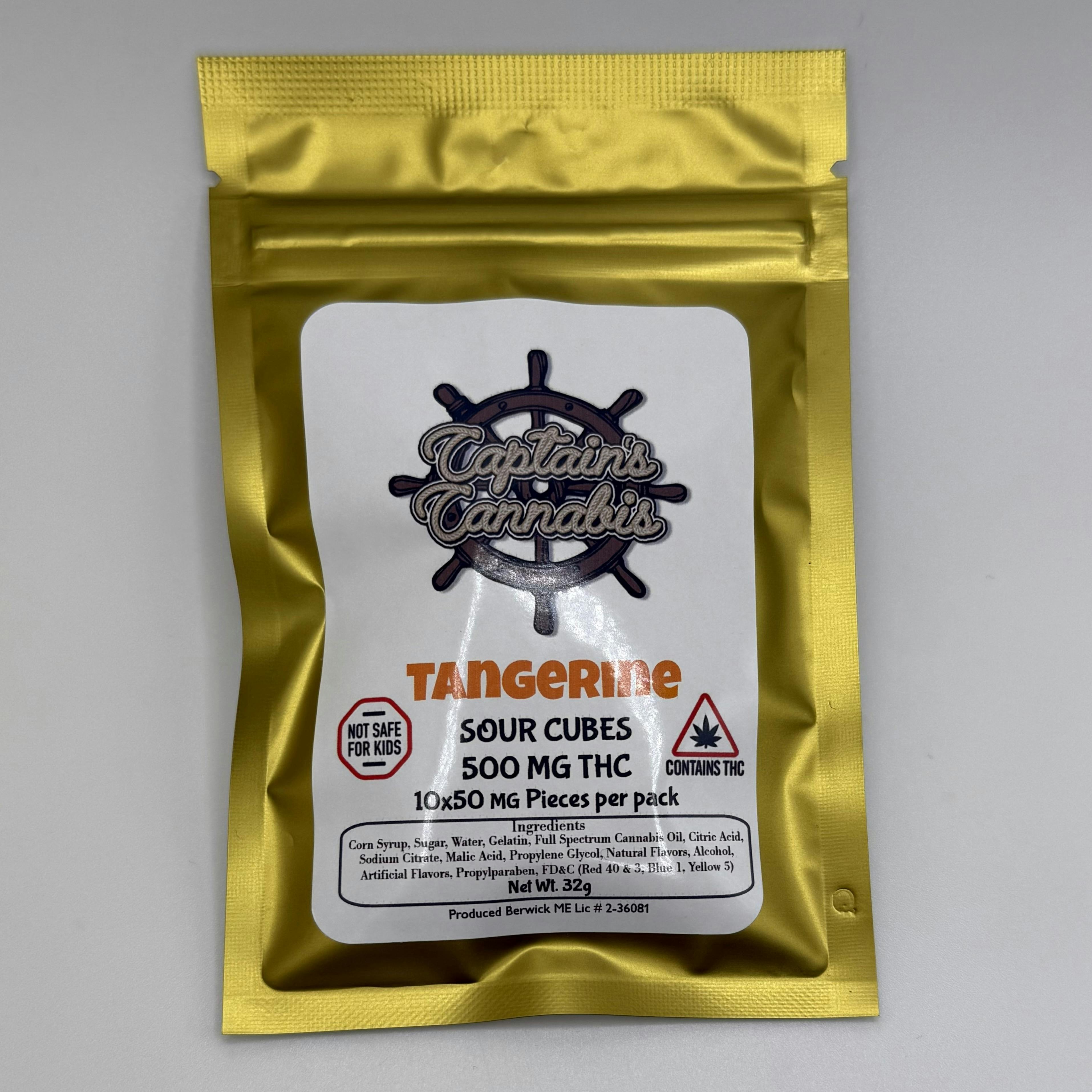 Tangerine - 500 Mg Sour Cubes - Captains Cannabis