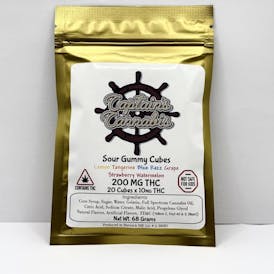 200 Mg Sour Gummy Cubes- Captains Cannabis