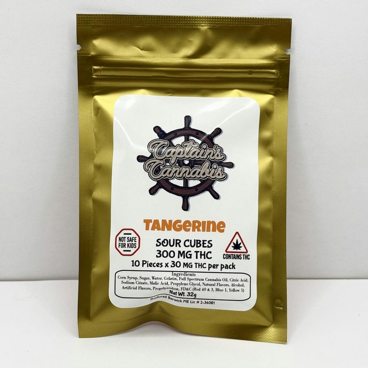 Tangerine -Sour Cubes - 300 Mg - Captains Cannabis