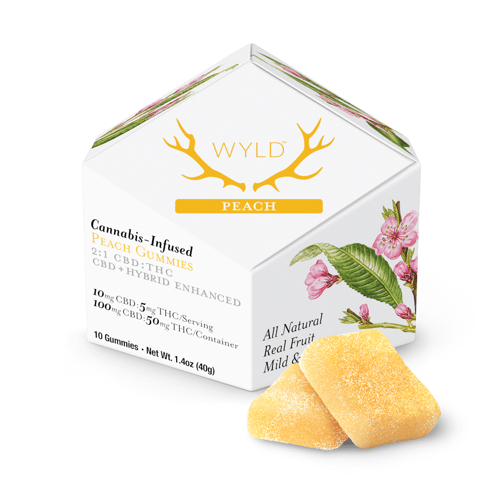 Peach 2:1 CBD + Hybrid Enhanced Gummies | 100mg CBD:50mg THC