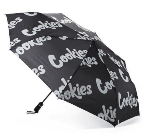 Cookies - Original Mint Repeated Printed Logo Polyester Umbrella - Black