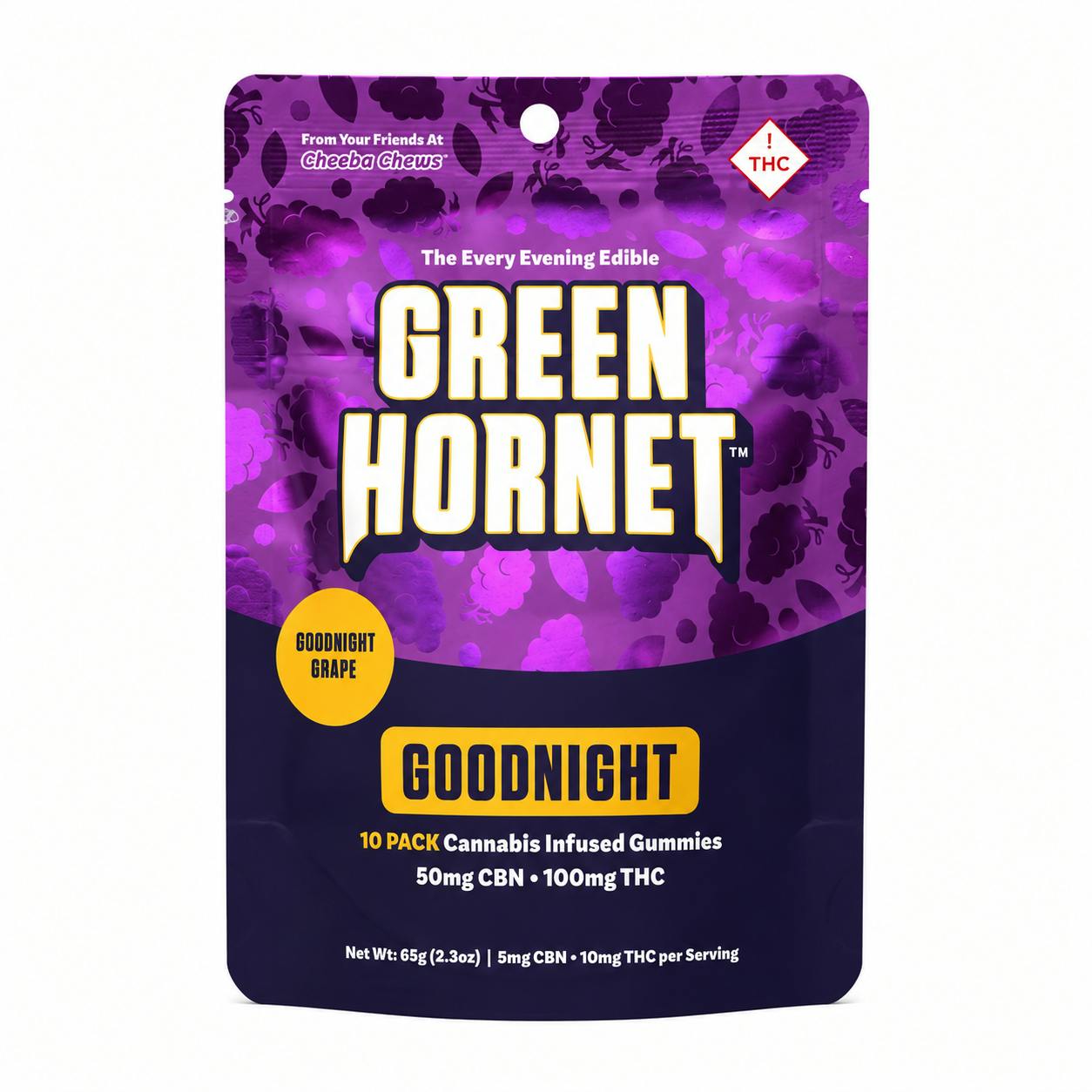CBN+THC Goodnight Grape [10pk] (100mg THC/50mg CBN) | Cheeba Chews - Green Hornet Gummies