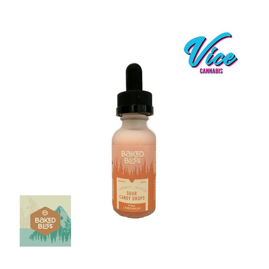 Baked Bliss: Sour Candy Drops Pink Lemonade - 600mg