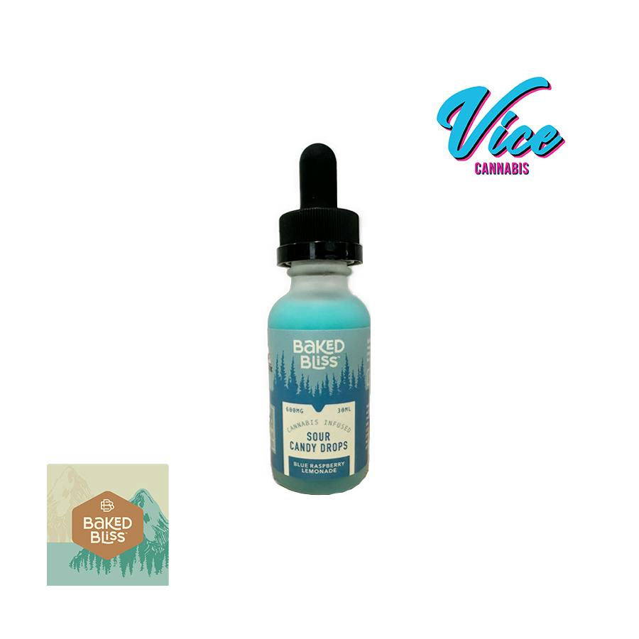 Baked Bliss: Sour Candy Drops Blue Ras Lemonade - 600mg