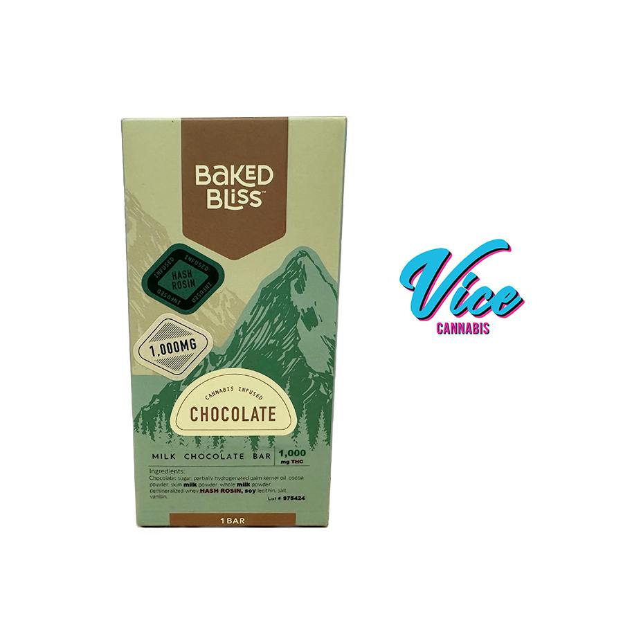 Baked Bliss: Milk Chocolate Bar - Hash Rosin 1000mg