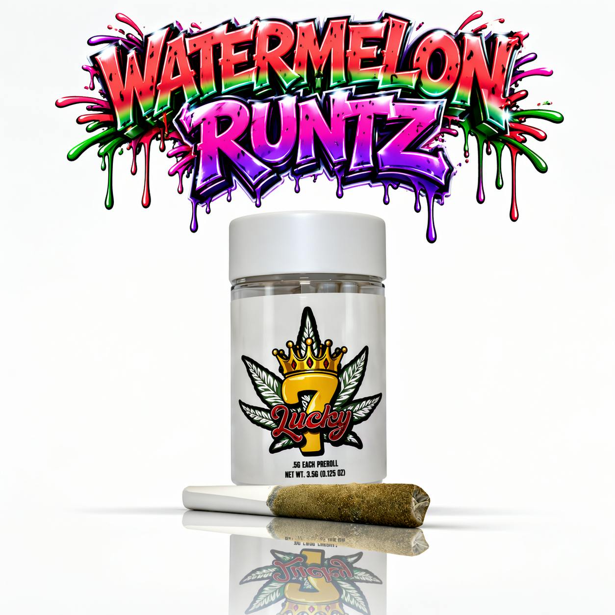 LUCKY 7 - WATERMELON RUNTZ - 0.5G INFUSED PREROLL 7 PACK