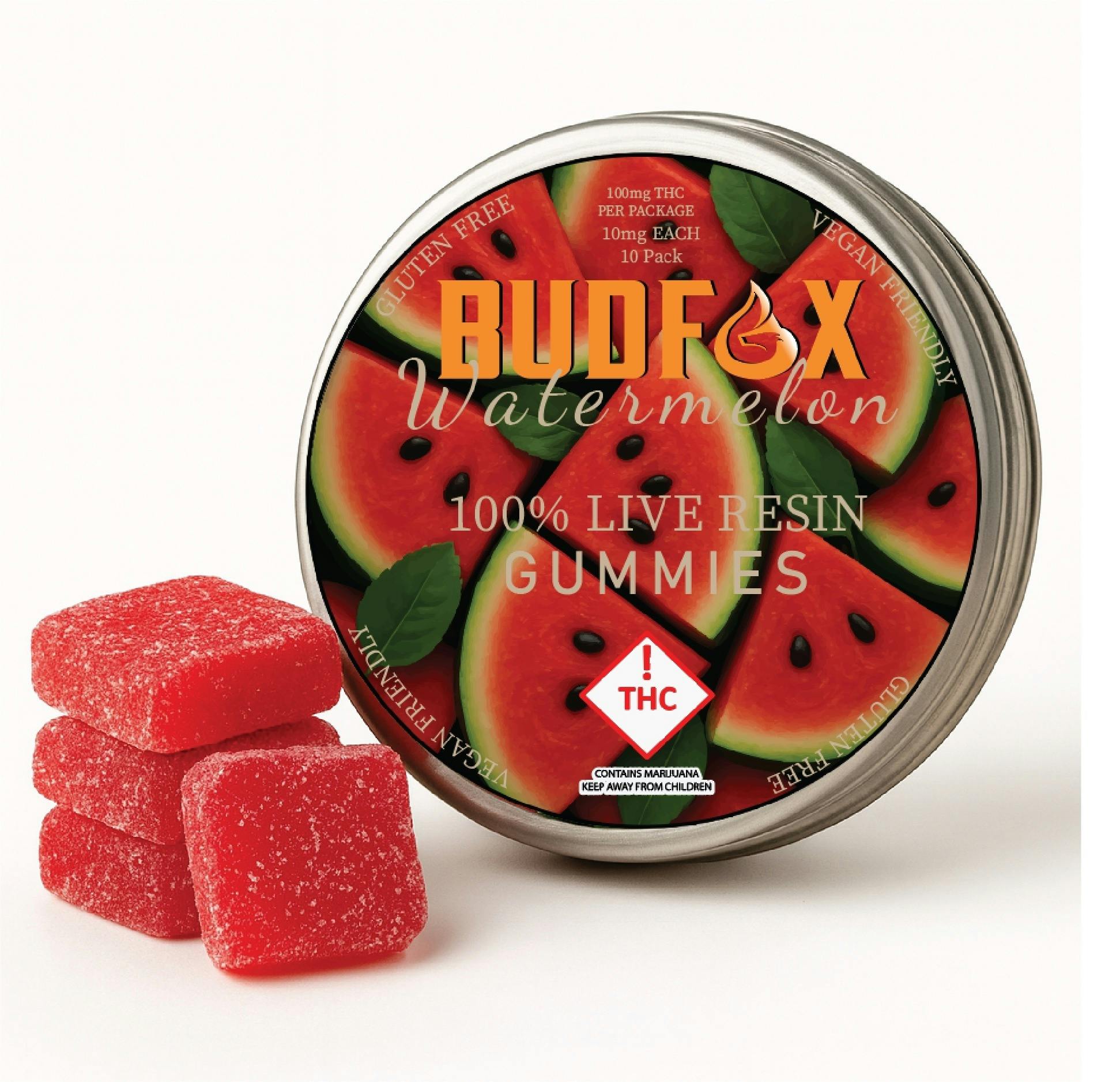 Edibles | Bud Fox | Watermelon Live Resin Terp Chew 100mg