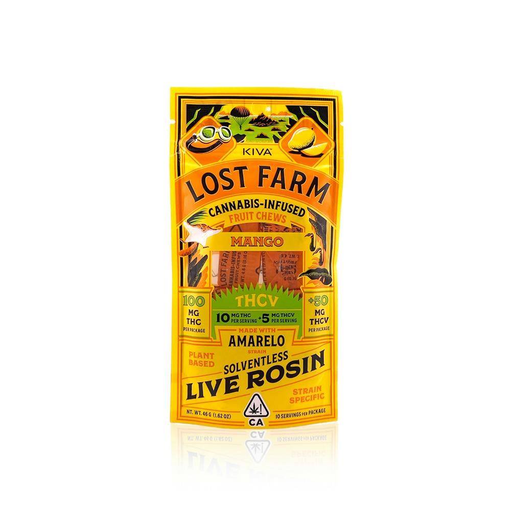 Kiva | Mango (Jack Herer) 2:1 THC:THCV - 150mg Live Resin Lost Farm Chews