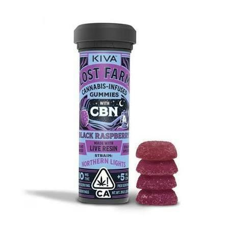 Kiva | Black Raspberry (Northern Lights) 2:1 THC:CBN - 150mg CBN Lost Farm Gummies