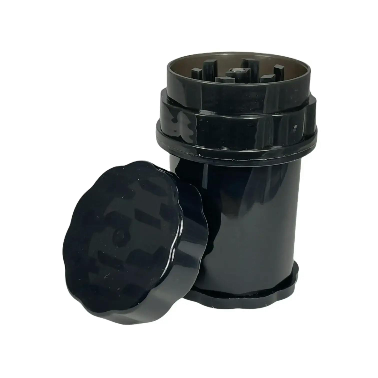 TALL PLASTIC GRINDER WITH STORAGE - BLACK