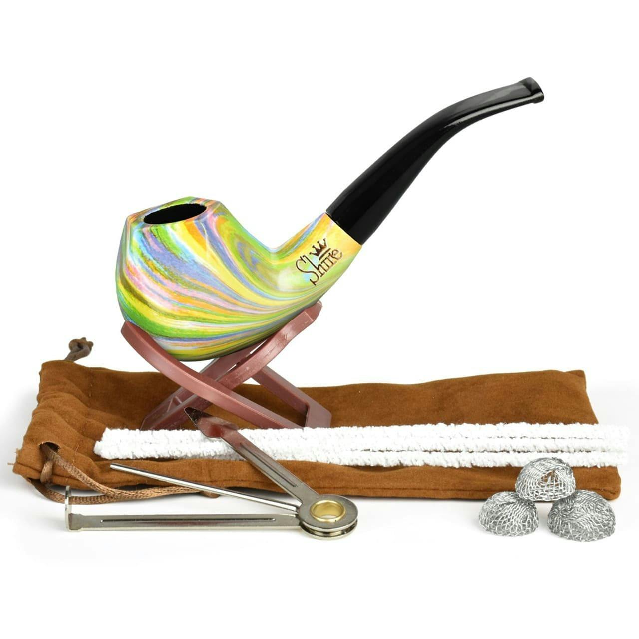 Pulsar Shire Pipes: Bent Brandy Rainbow Pipe - 5.9"