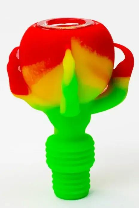 2-in-1 Silicone talon bowl with multi-hole glass bowl