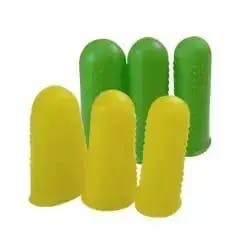 NoGoo Nonstick Silicone Finger Tips Yellow and Green