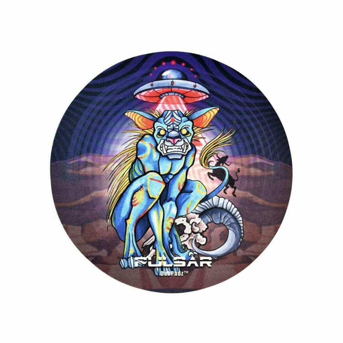 Pulsar DabPadz Round Fabric Top 1/4" Thick - Psychedelic Chupacabra