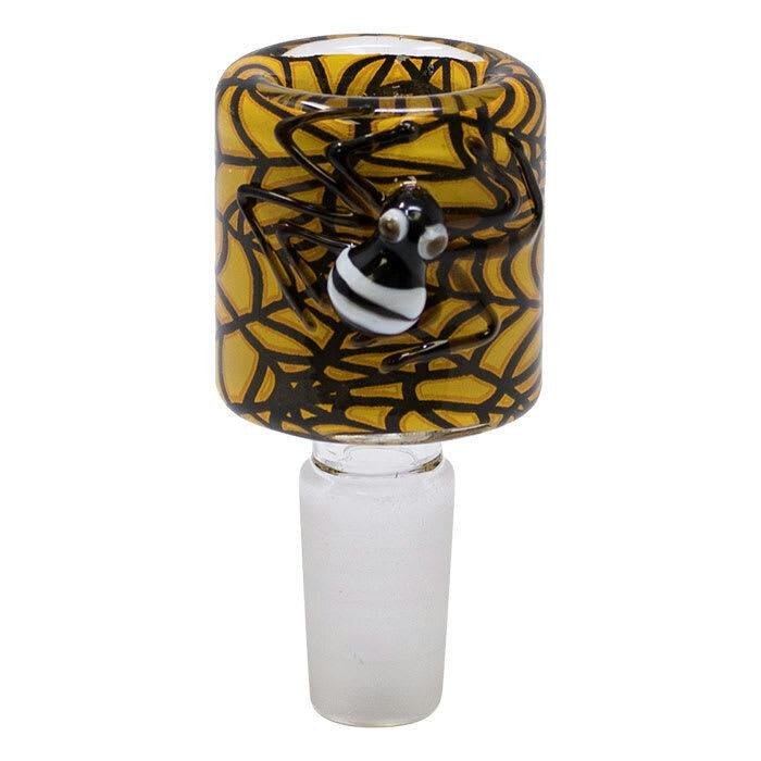 Spider On Web Design Glass Bowl 14mm - Assorted Colours