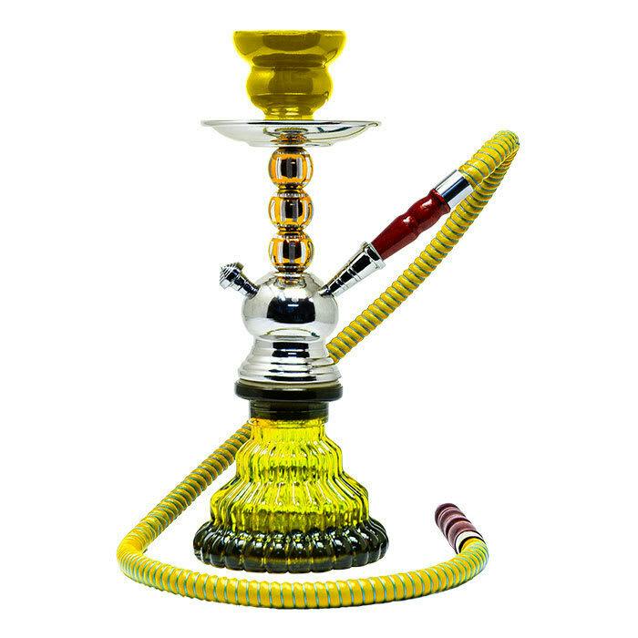 Maple: Metal Ball Yellow Hookah 12 Inches