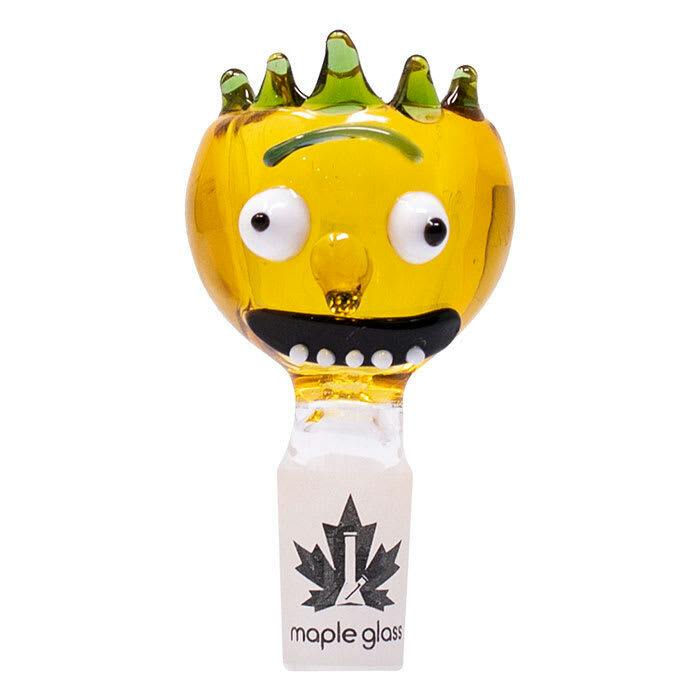 Eccentric Spiker Maple Glass Bowl 14mm - Yellow