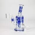7" 2-in-1 Beehive Design Rig with Perc Banger & Bowl - Blue