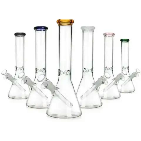 12" Beaker Bong with bowl and downstem - Assorted Colours