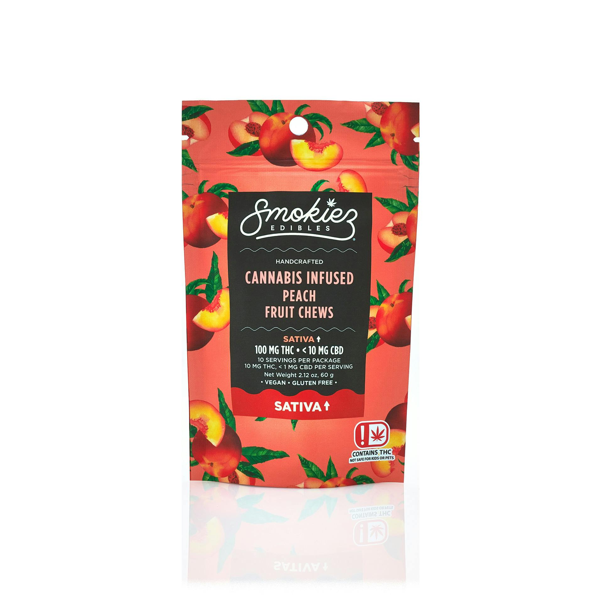 Smokiez-100mg Gummy-SATIVA-Peach