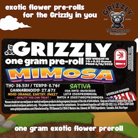 Grizzly-1g Pre-Roll-Mimosa