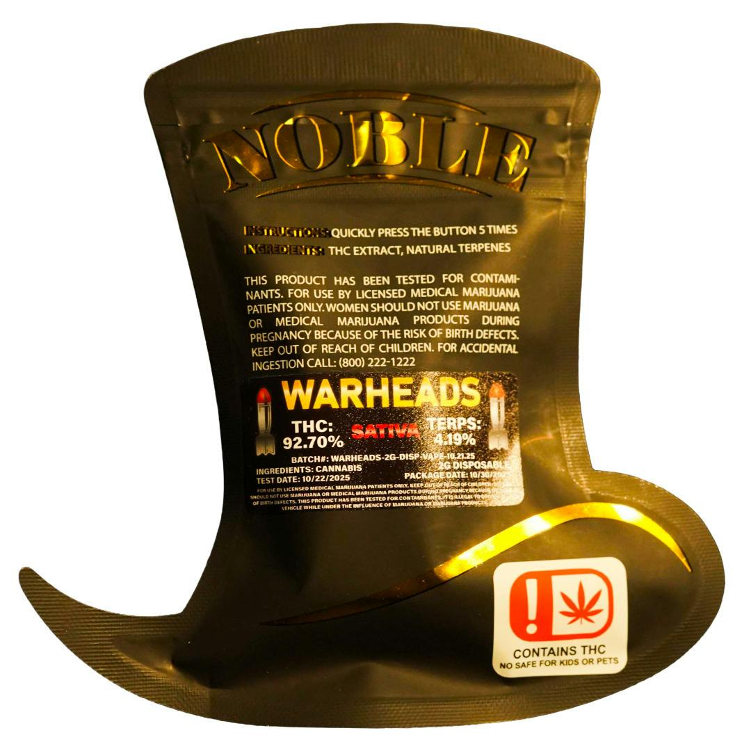Noble Cannabis - 2g Disposable Vape - Warheads
