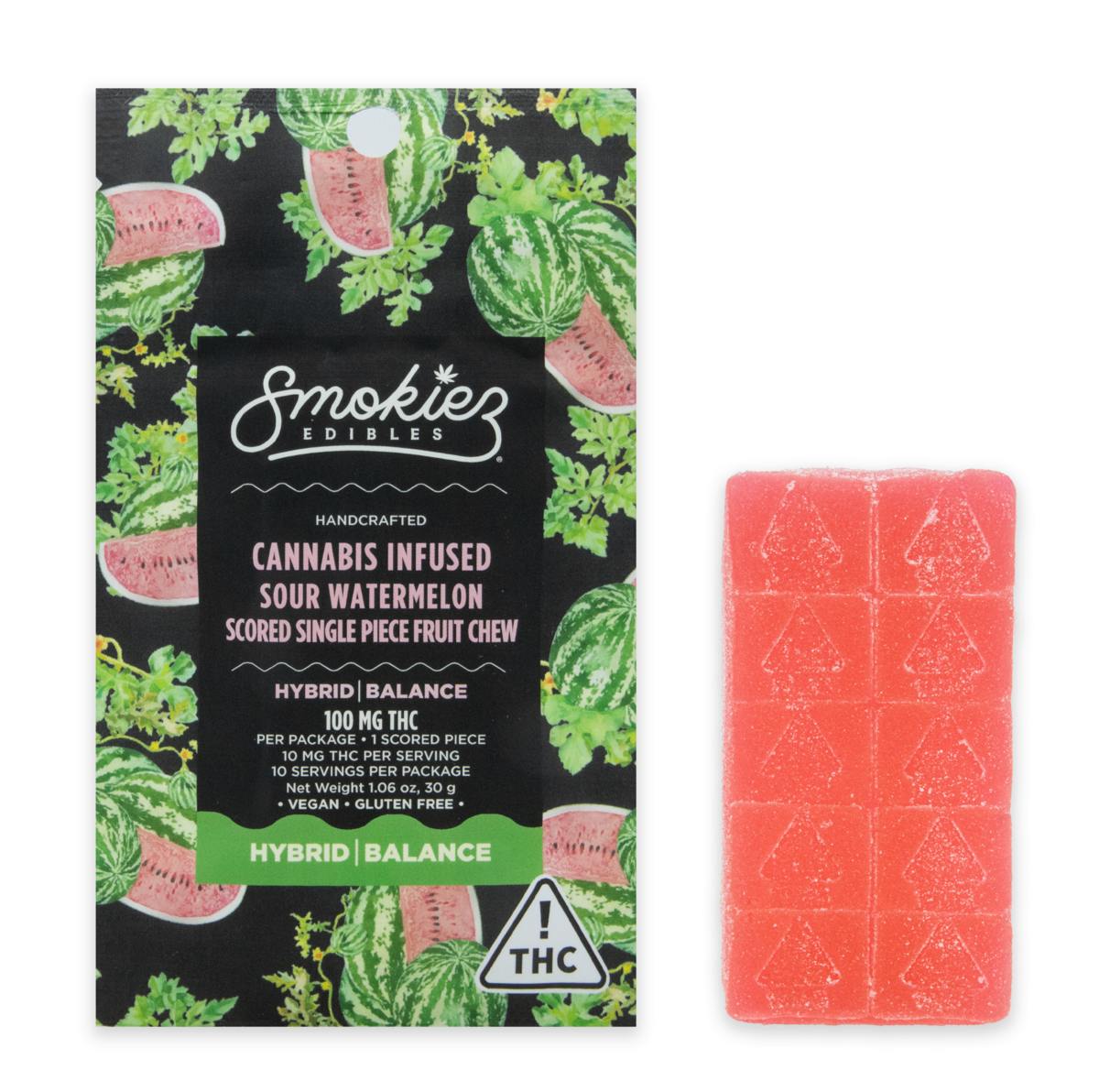 SOUR WATERMELON SCORED 1PC GUMMIES [100MG] at Jardín Premium Cannabis Dispensary