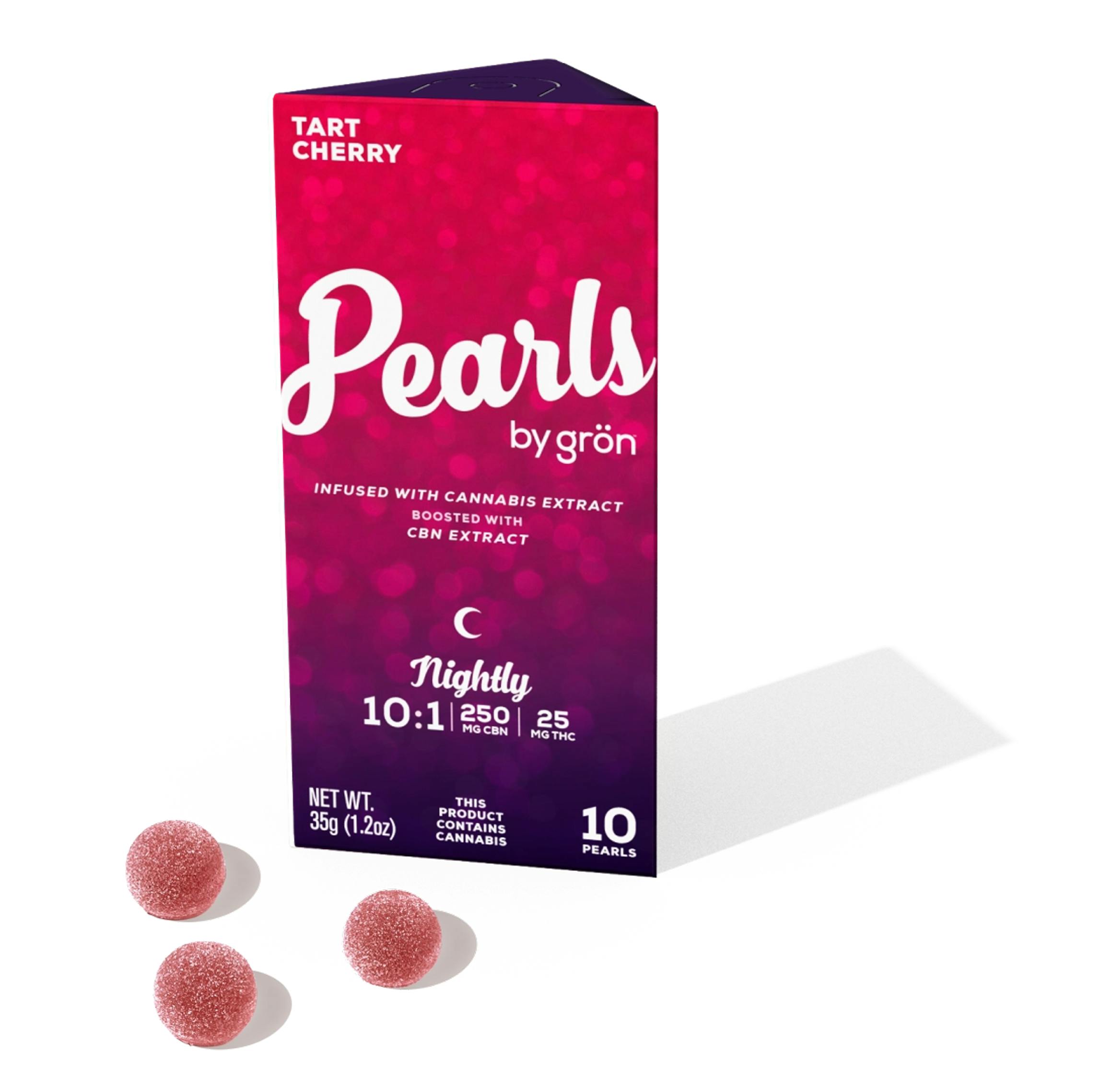 TART CHERRY 10:1 PEARL GUMMIES 10PC [250MG CBN: 25MG THC] at Jardín Premium Cannabis Dispensary