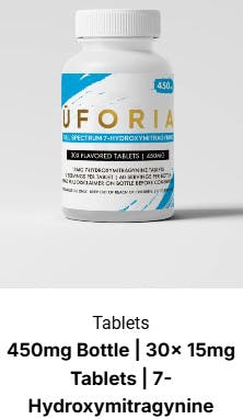 UFORIA - 450mg 7-Hydroxymitragynine Bottle 30ct Bottle Kratom Tablet