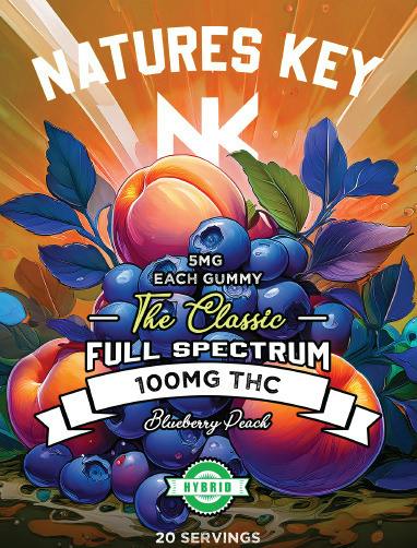 Nature's Key - 100mg Gummy - Blueberry Peach