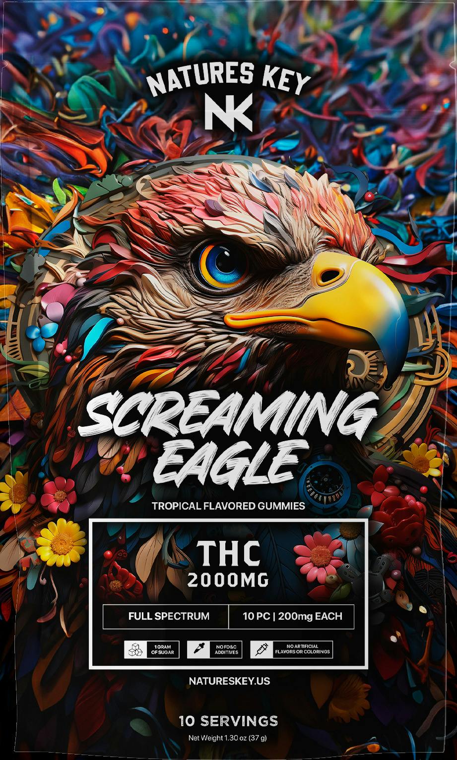 Nature's Key - 2000mg Screaming Eagle Gummy - Tropical