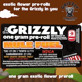 Grizzly-1g Pre-Roll-Mule Fuel