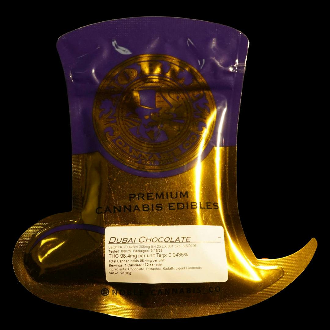 Noble Cannabis - 200mg Chocolate - Dubai Chocolate