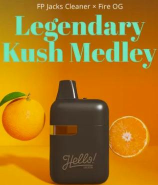 Hello! Live Resin Disposable Vape 1g Legendary Kush Medley