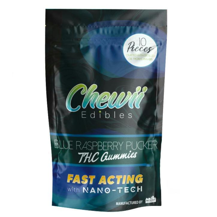 Chewii Fast-Acting Blue Raspberry Pucker Gummies 200mg Rec