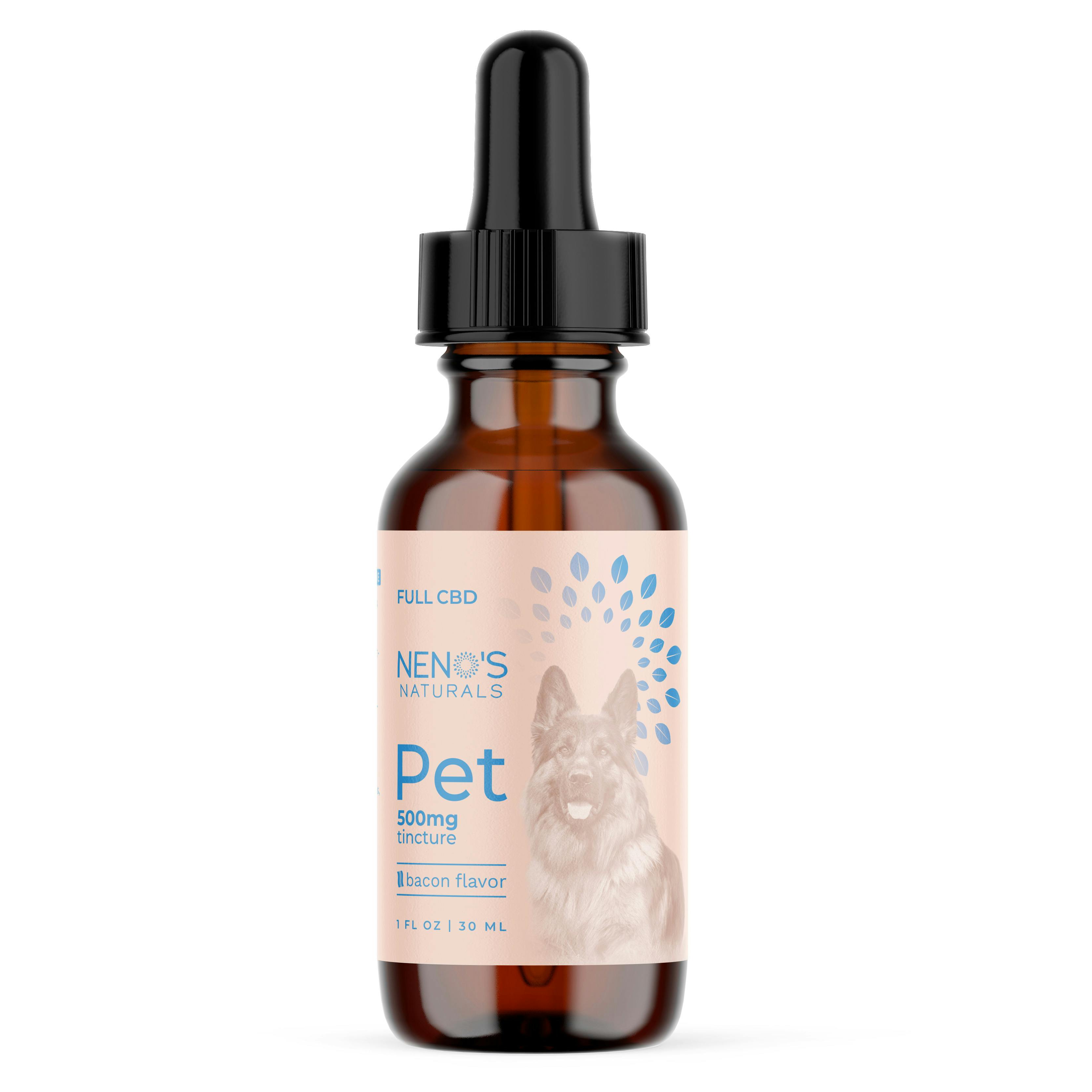 Neno's Naturals | 500mg CBD Pet Tincture | CBD Bacon Flavored Pet