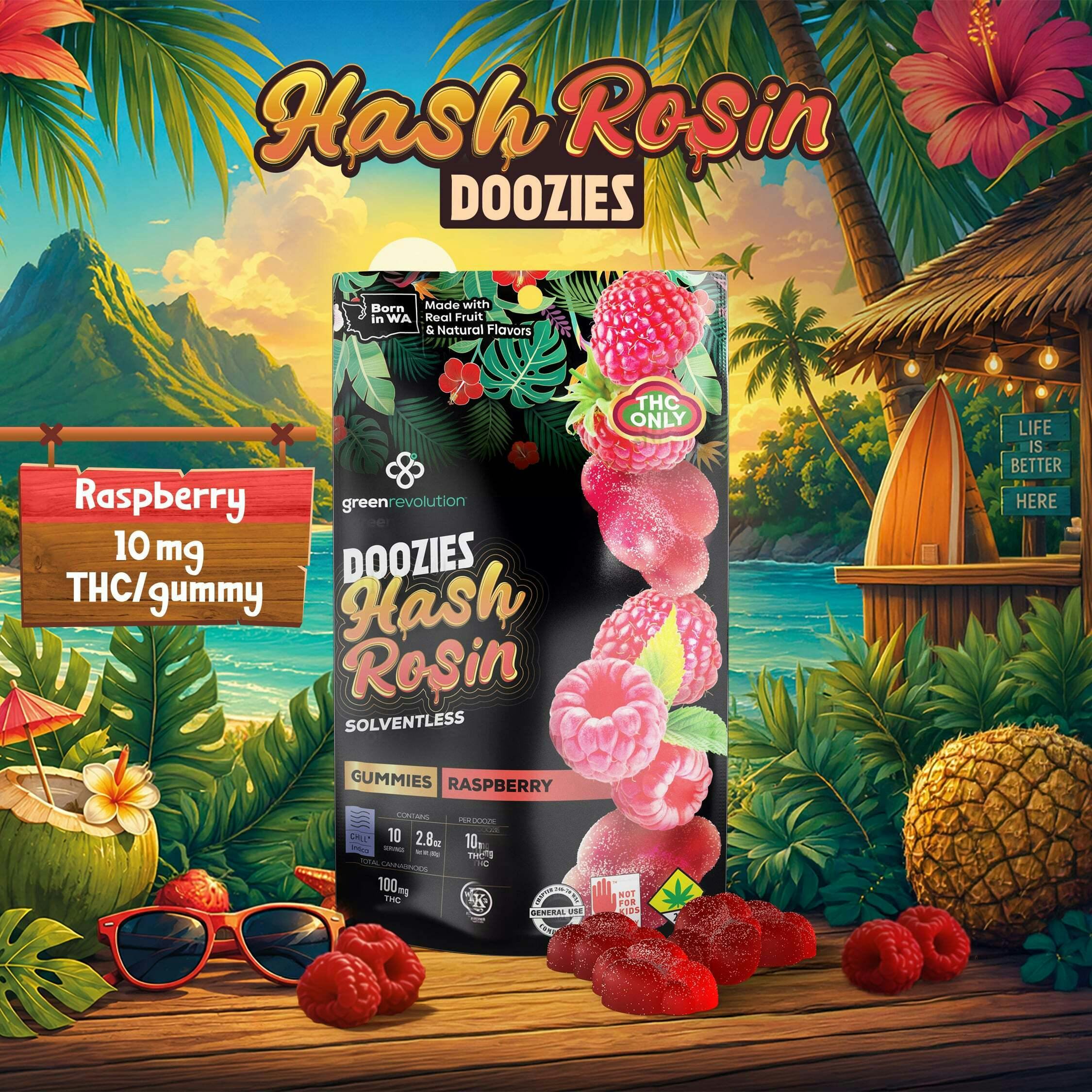 Raspberry (CHILL) | Green Revolution - Hash Rosin Doozies