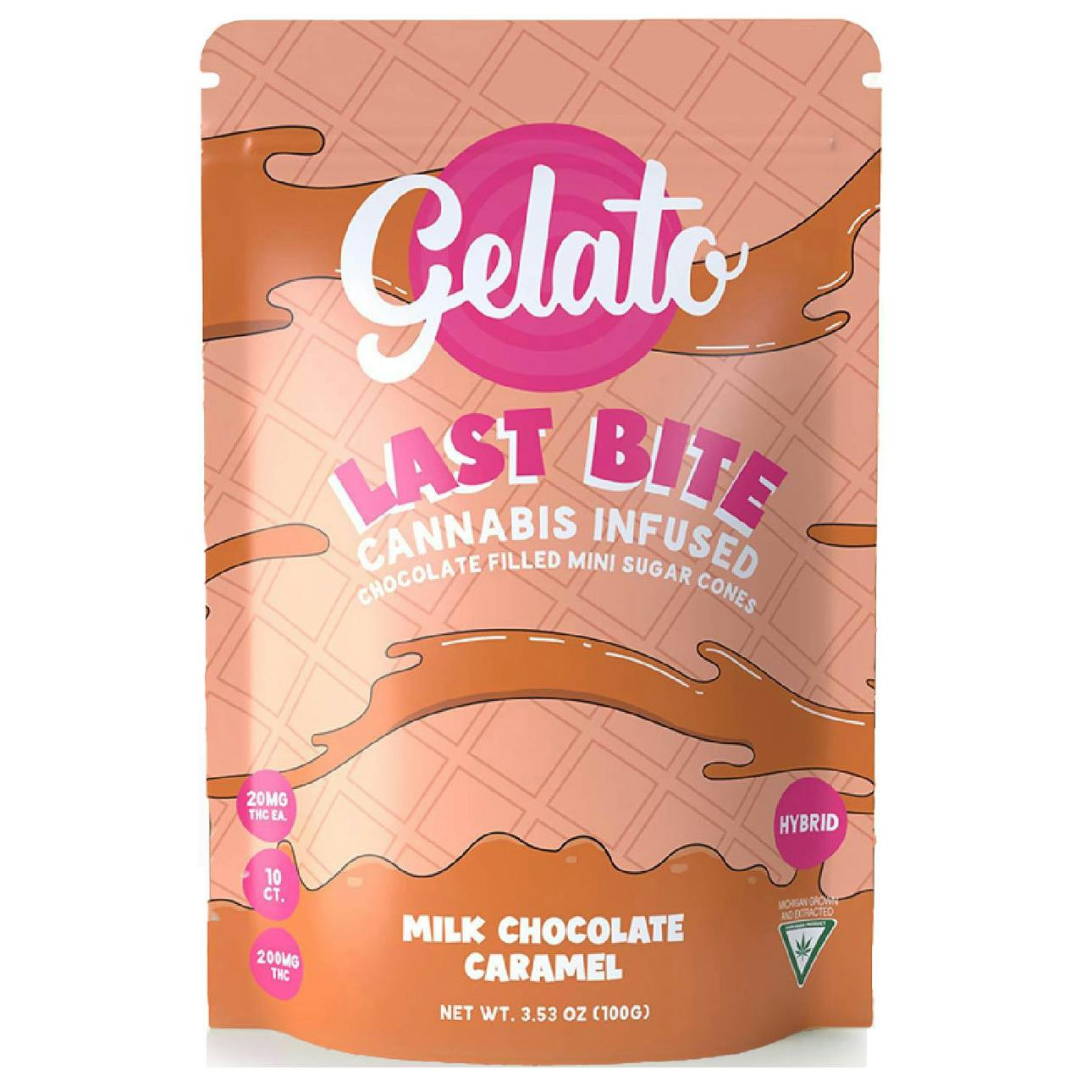 Gelato - 200mg Last Bite Cones - Milk Chocolate Caramel