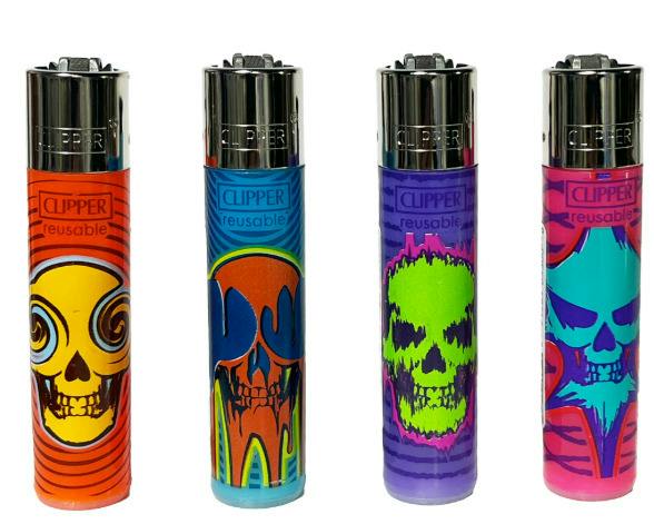 Clipper Lighter - Natural Skulls