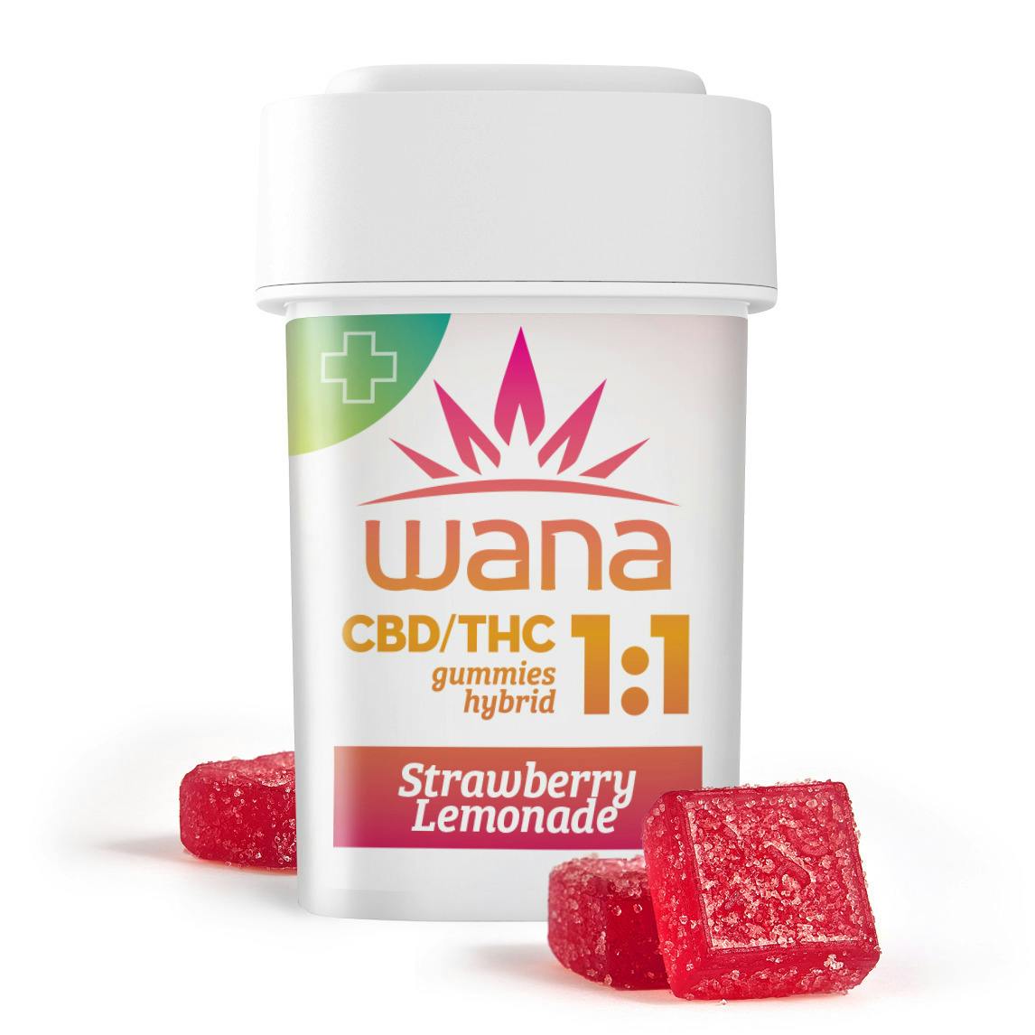 Wana | 1:1 100mg CBD/THC Gummies | Strawberry Lemonade