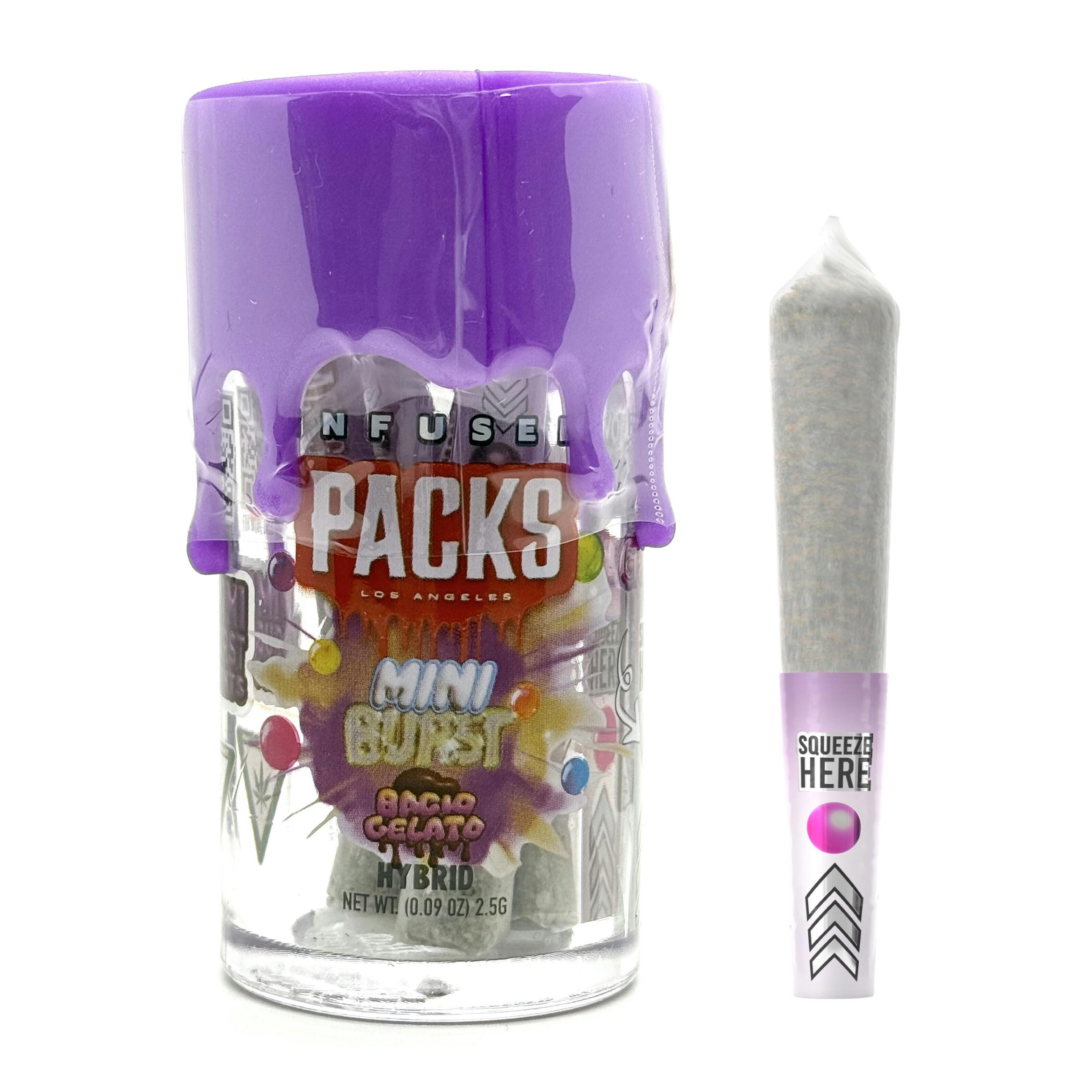 Packwoods - 5-Pack 0.5g Mini Bursts Infused Prerolls - Bacio Gelato